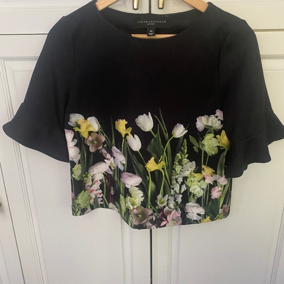 Victoria Beckham for Target Navy Spring Floral Top xs - Picture 1 of 3